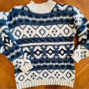 STUDIO by Michelle Stuart Vintage Geometric Nordic Wool Blend Sweater Women’s S